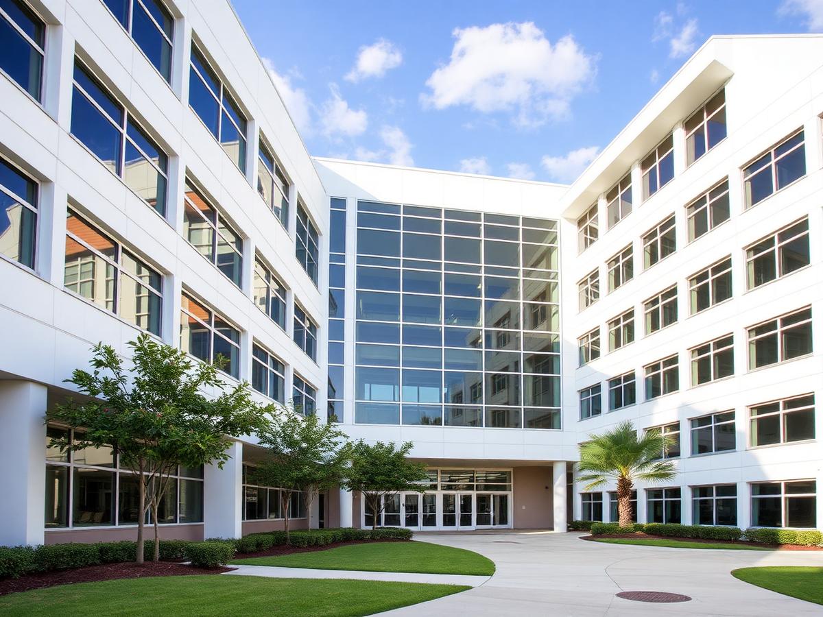 Modern institutional campus facility building